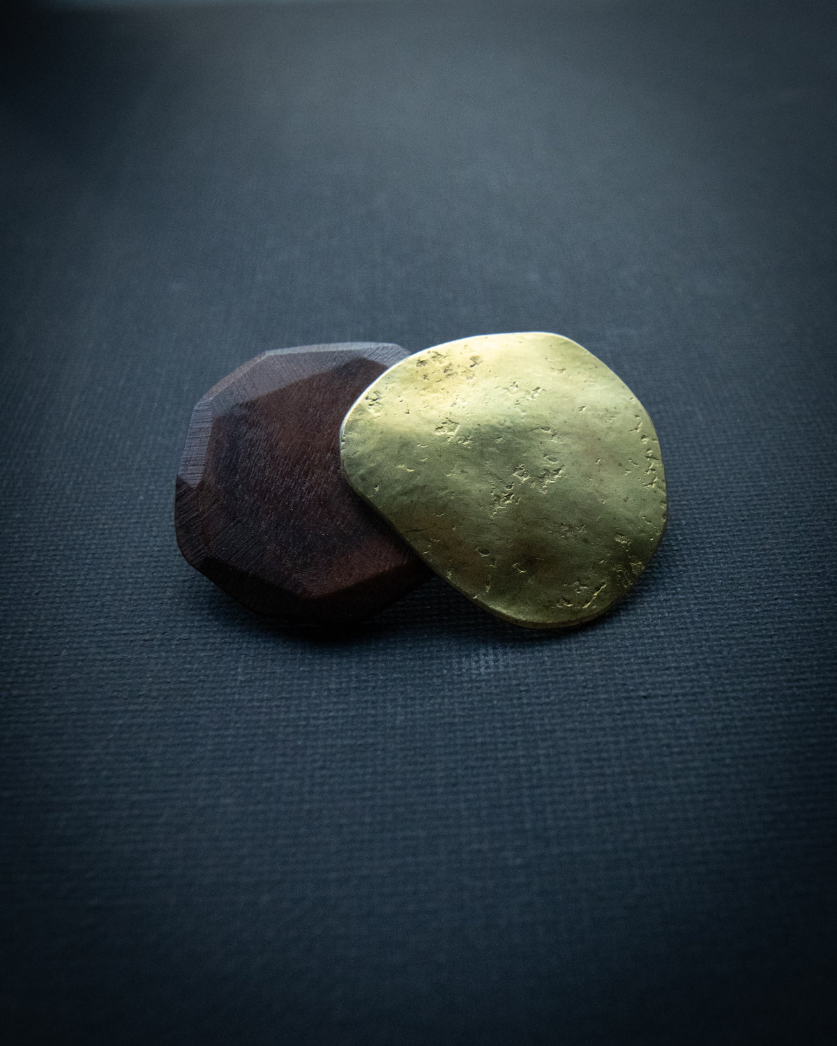Brass & Rosewood Brooch