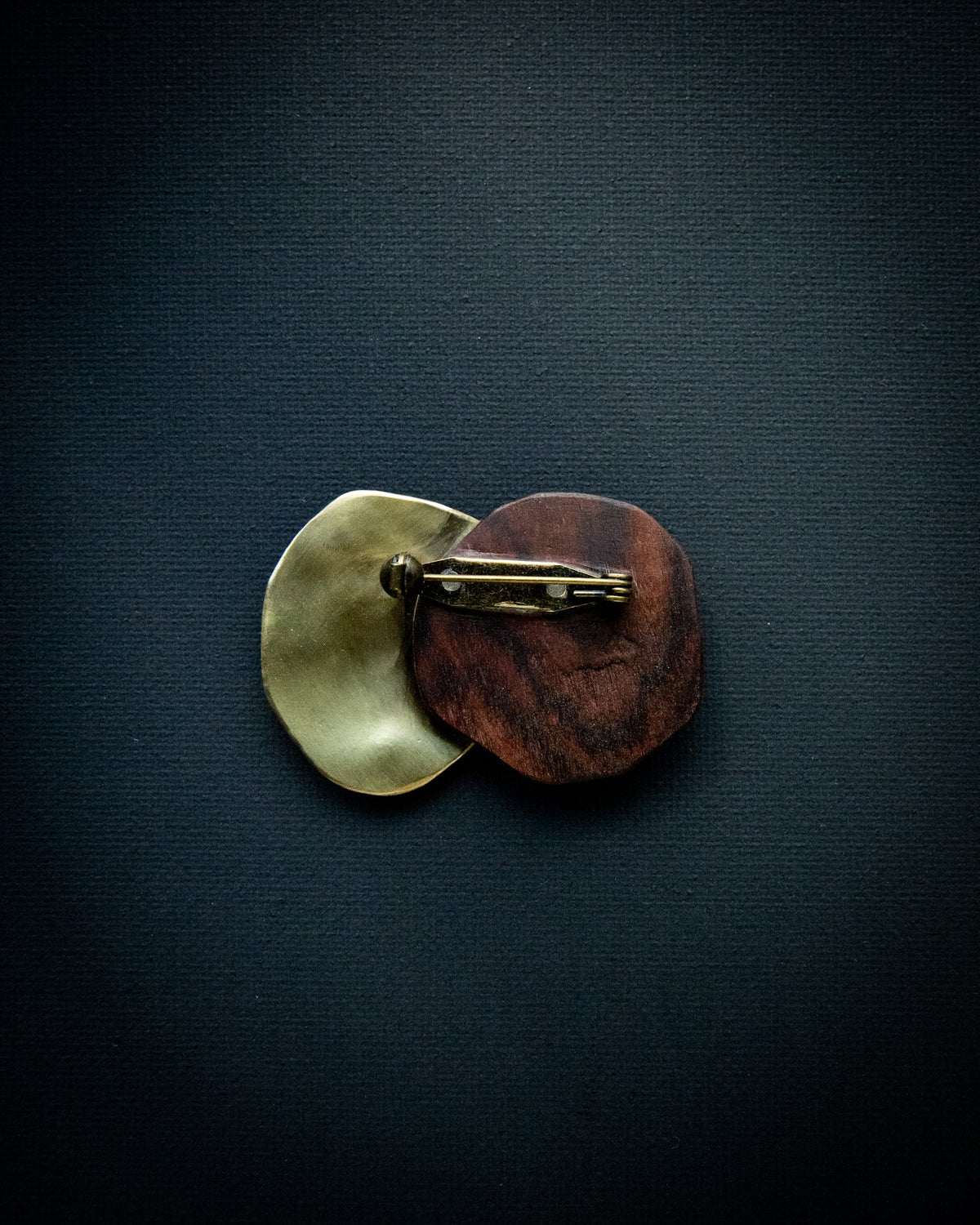 Brass & Rosewood Brooch